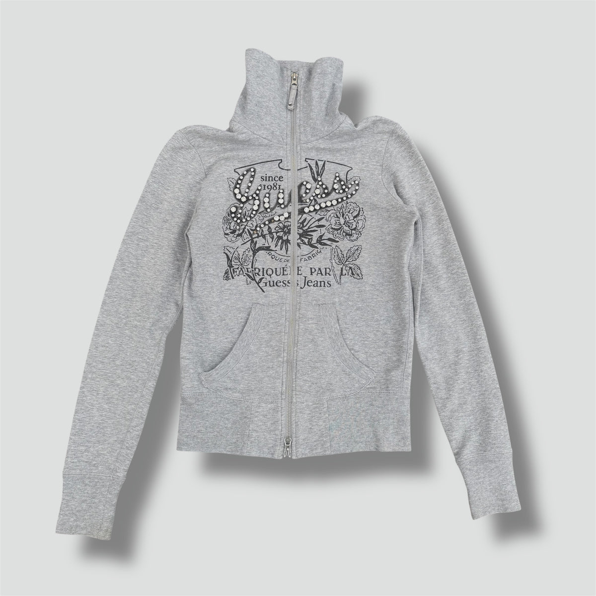 Guess Erique Par vintage rhinestones zip-up