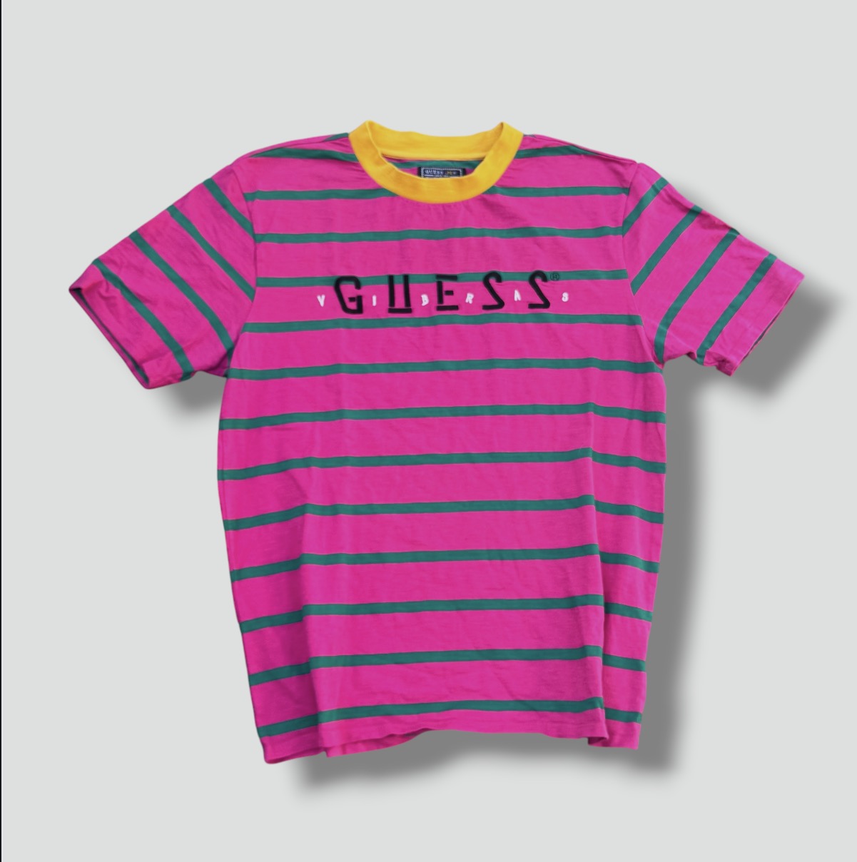 Guess pink striped oversized T-shirt