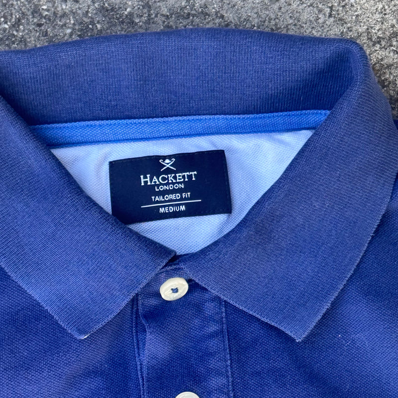 Detailansicht: Sourced limited accessories and clothes Hackett London No 1 blue poloshirt – Logo, Nähte oder Material