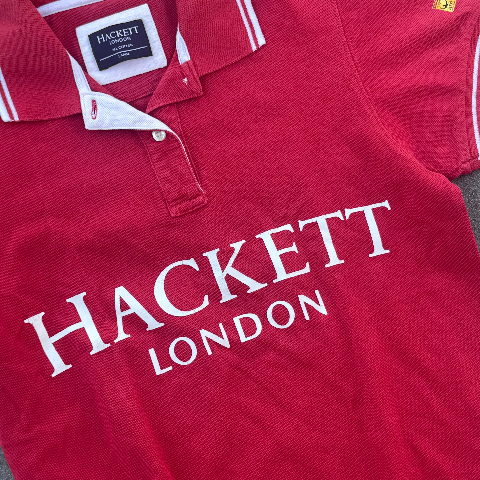 Hackett London red vintage womens poloshirt – Close-up 2