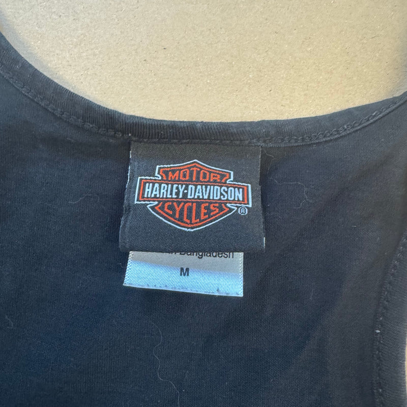 Detailansicht: Sourced limited accessories and clothes Harley Davidson vintage tank top with rhinestone details – Logo, Nähte oder Material
