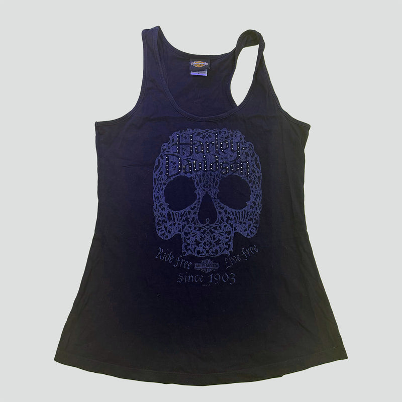 Sourced limited accessories and clothes Harley Davidson vintage tank top with rhinestone details – Secondhand Streetwear