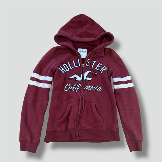 Hollister California burgundy zip-up hoodie