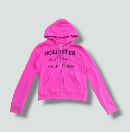 Hollister California Y2K pink zip-up hoodie