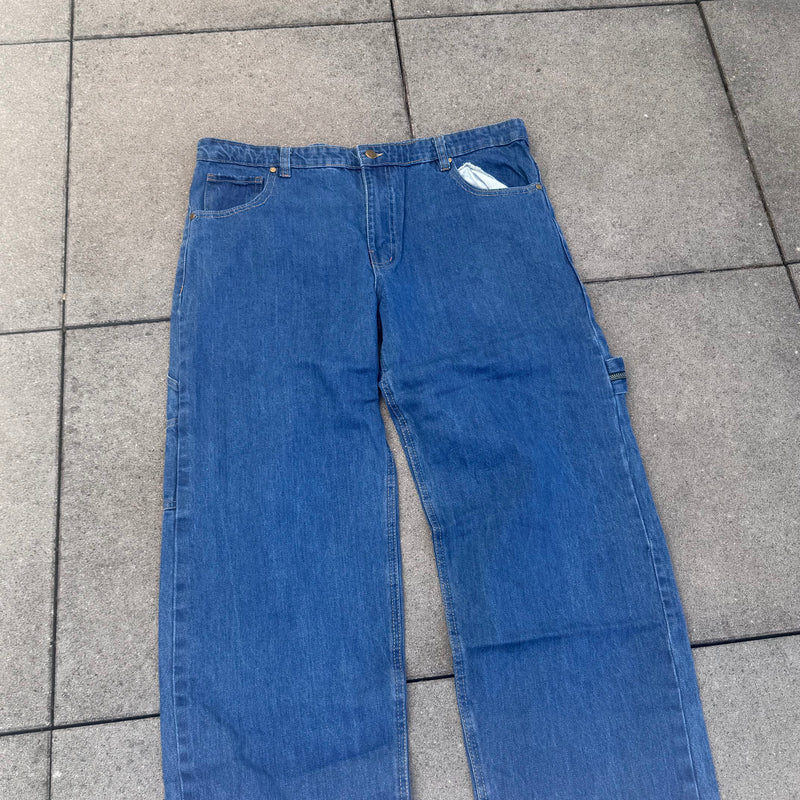 Detailansicht: Sourced limited accessories and clothes Japanese vintage baggy embroidered denim jeans – Logo, Nähte oder Material