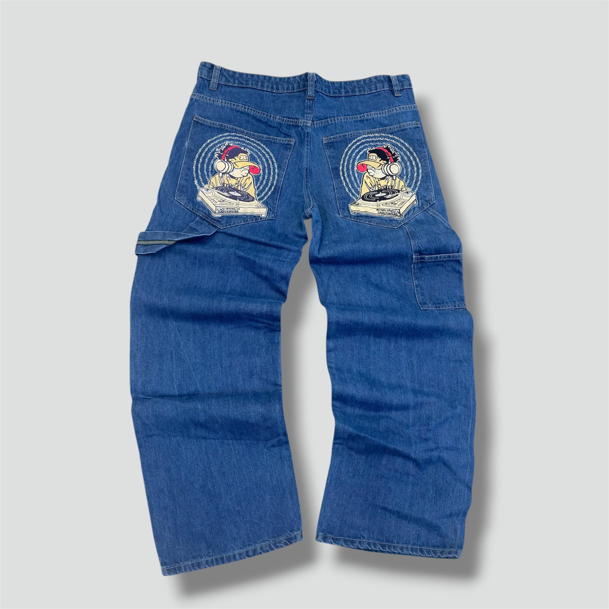 Japanese vintage baggy embroidered denim jeans