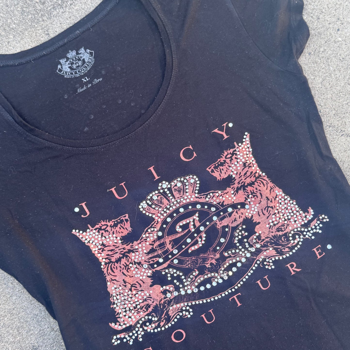 Juicy Couture vintage rhinestone black top – Close-up 2