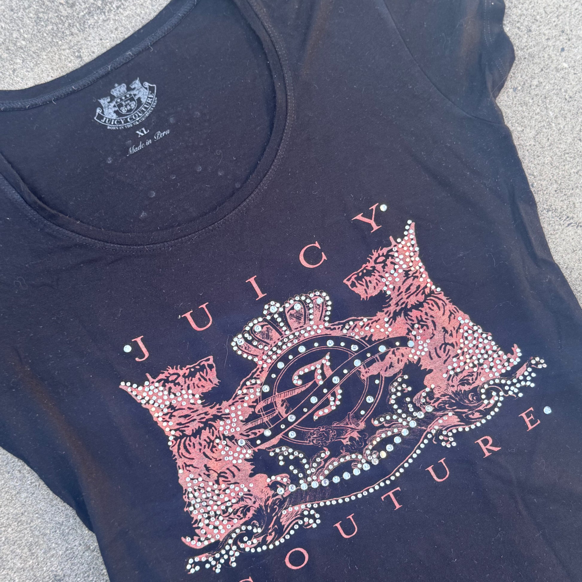 Juicy Couture vintage rhinestone black top – Close-up 2