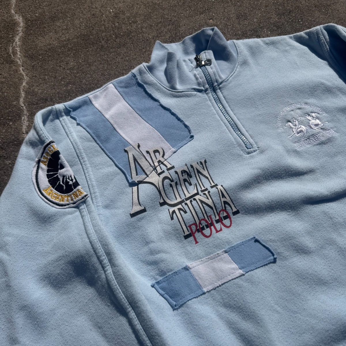 La Martina Argentina sky blue quarter zip – Close-up 1