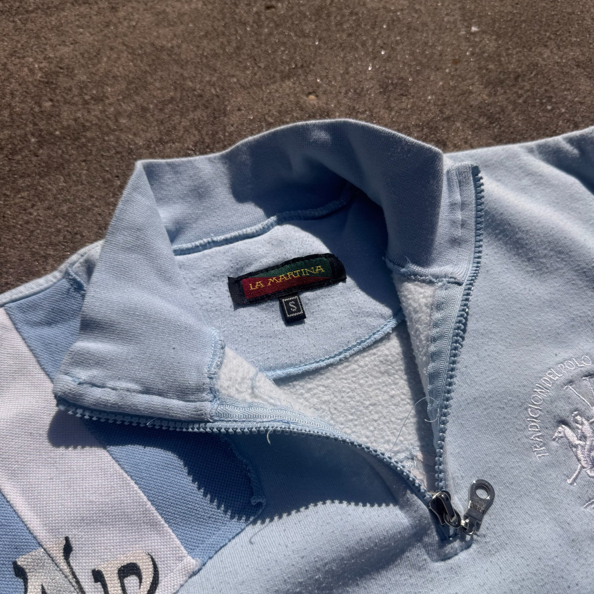 La Martina Argentina sky blue quarter zip – Close-up 3