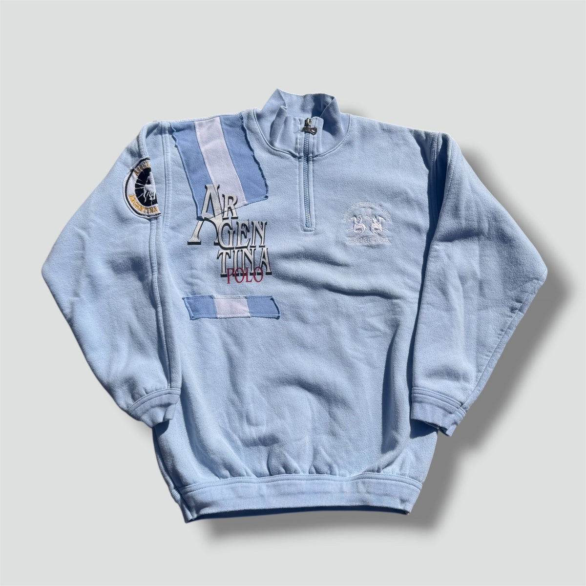 La Martina Argentina sky blue quarter zip