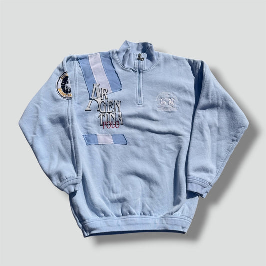La Martina Argentina sky blue quarter zip