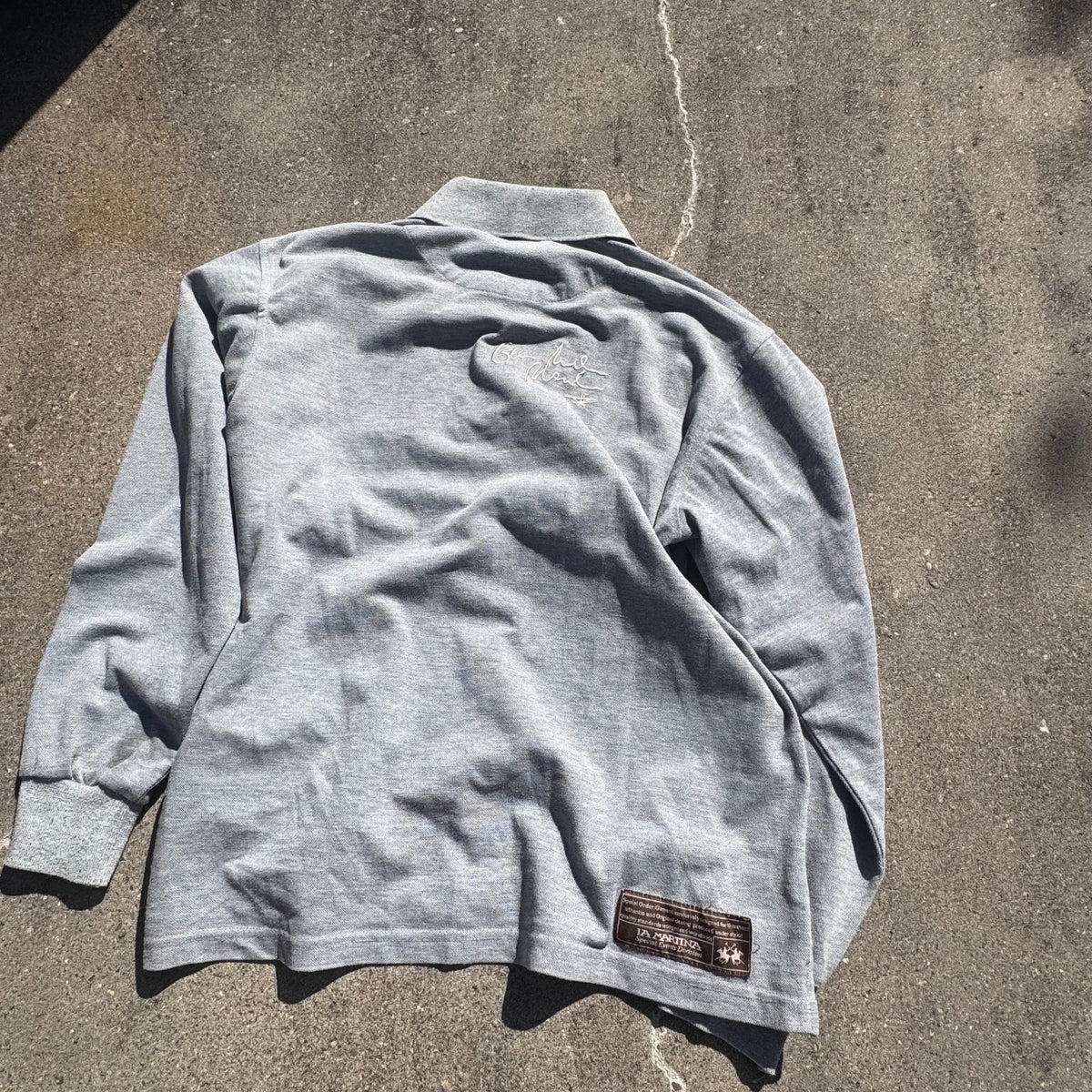 La Martina Buenos Aires grey longsleeve polo – Close-up 4