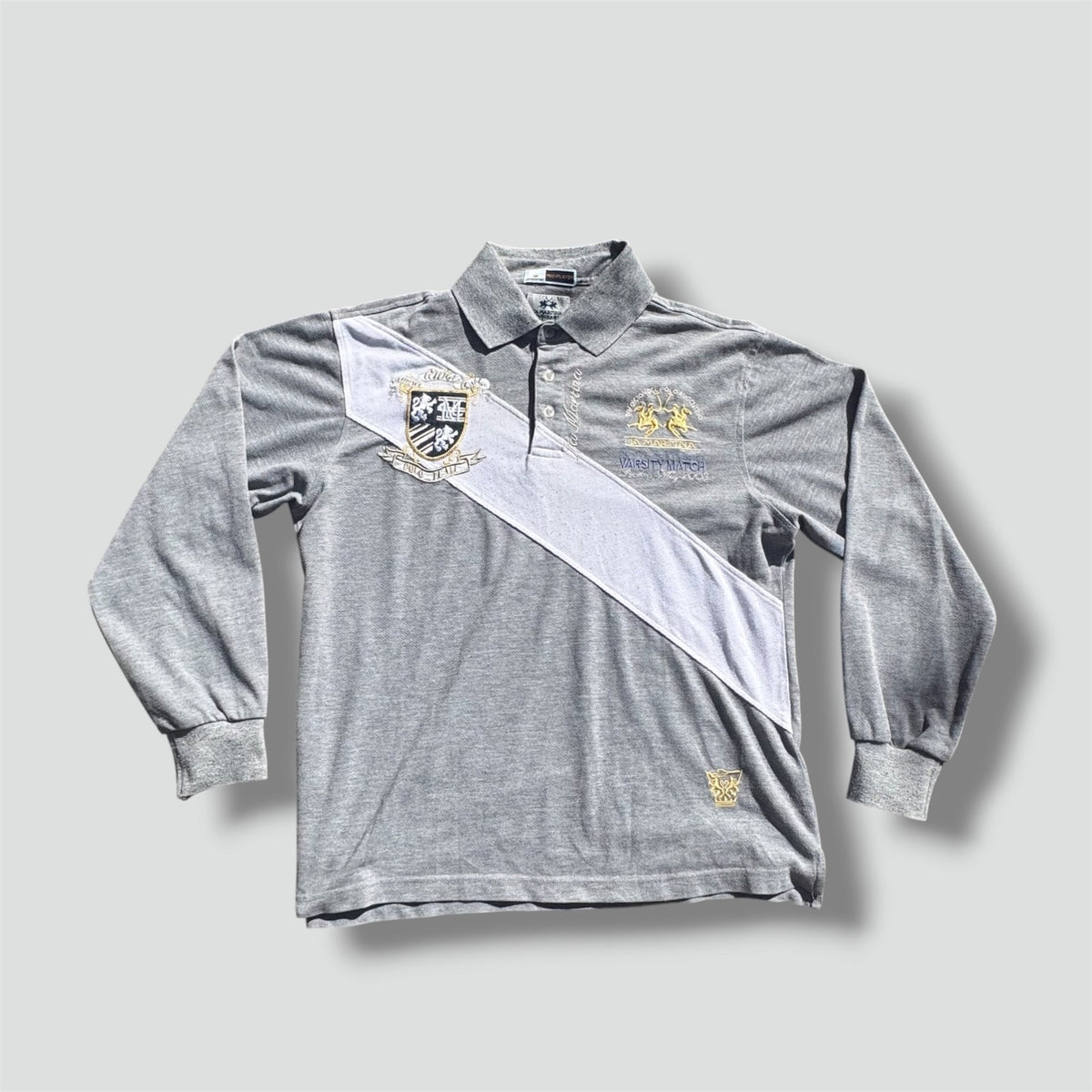 La Martina Buenos Aires grey longsleeve polo