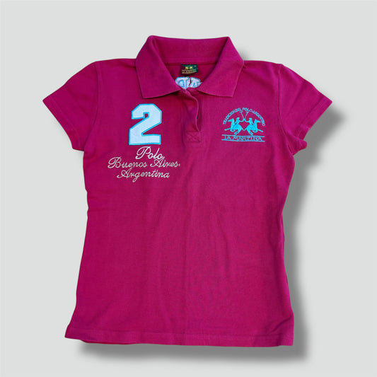 La Martina Buenos Aires pink polo