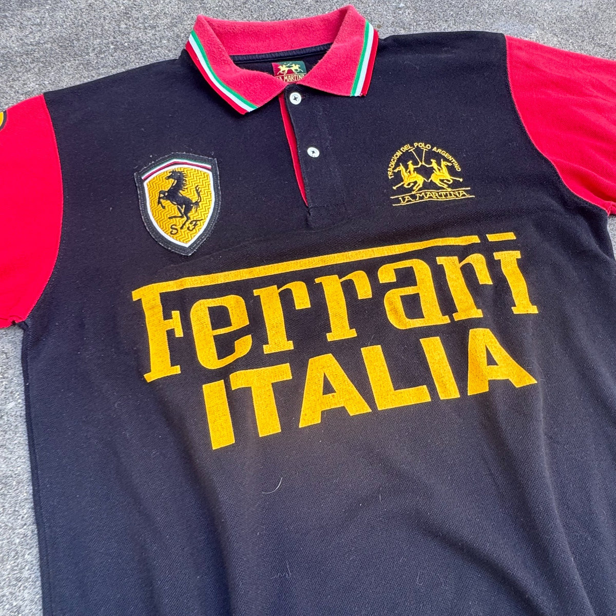 La Martina Ferrari vintage retro polo shirt – Close-up 1