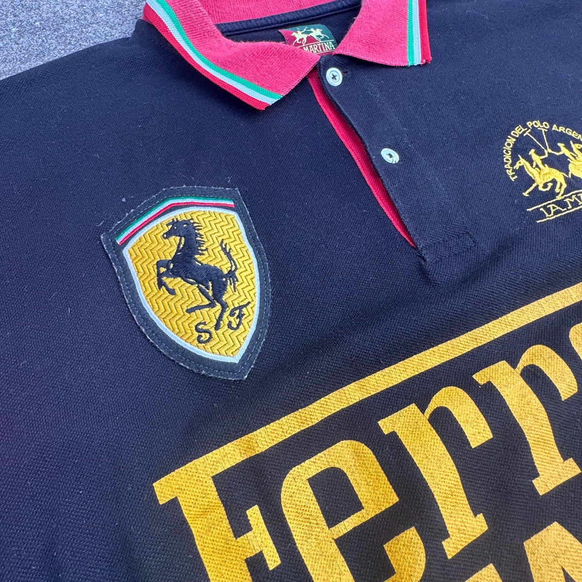 La Martina Ferrari vintage retro polo shirt – Close-up 2
