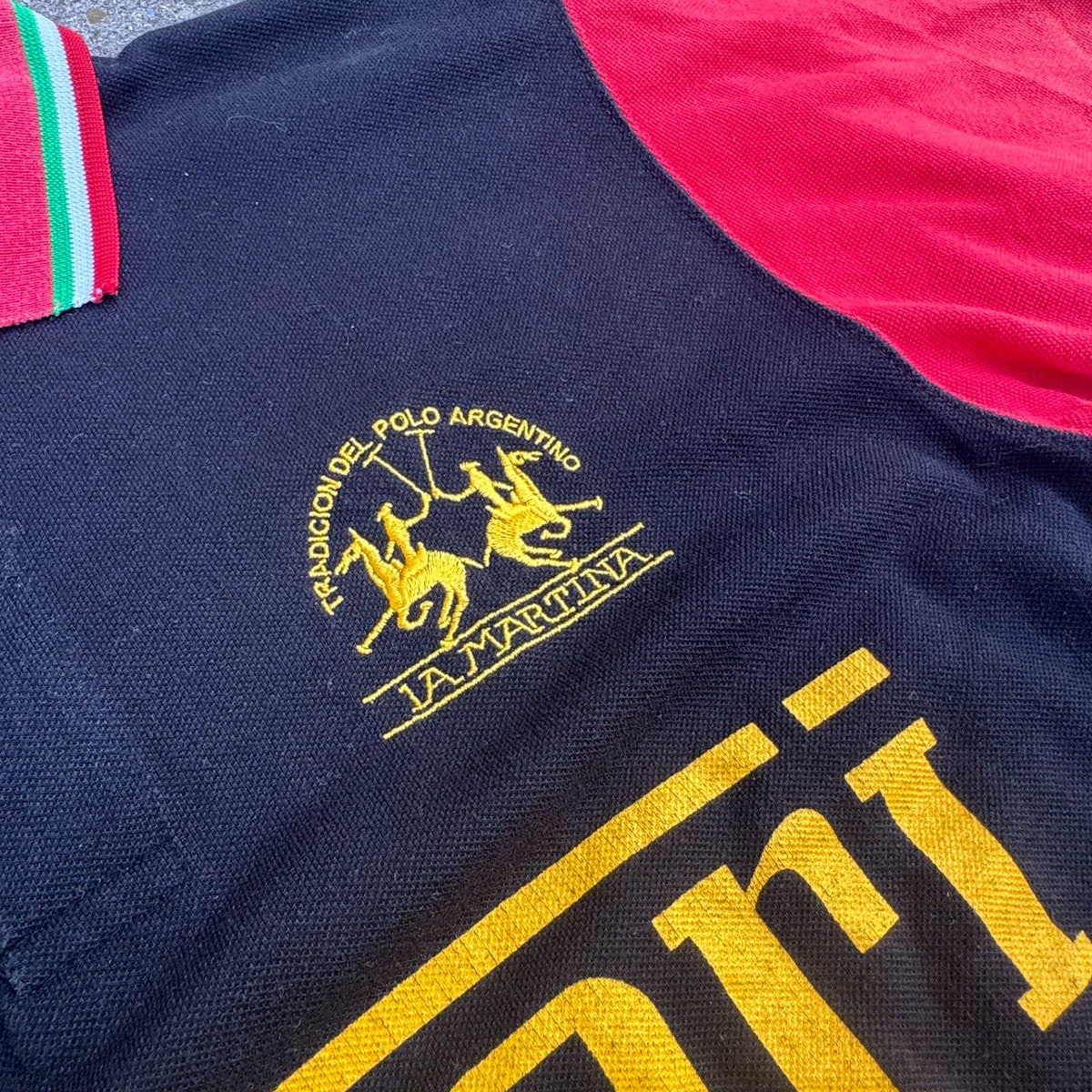 La Martina Ferrari vintage retro polo shirt – Close-up 3