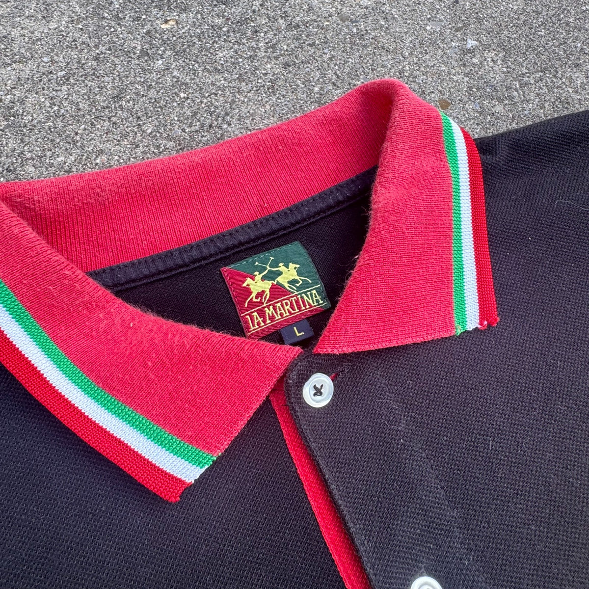 La Martina Ferrari vintage retro polo shirt – Close-up 4