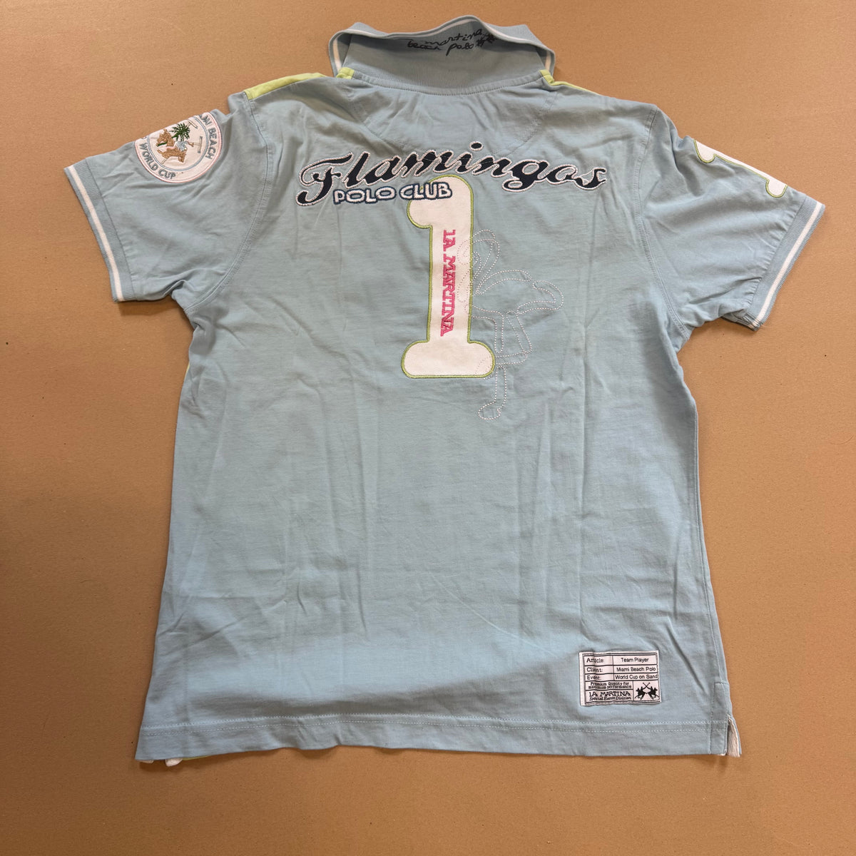 La Martina Flamingos Polo Club Miami shirt – Close-up 3