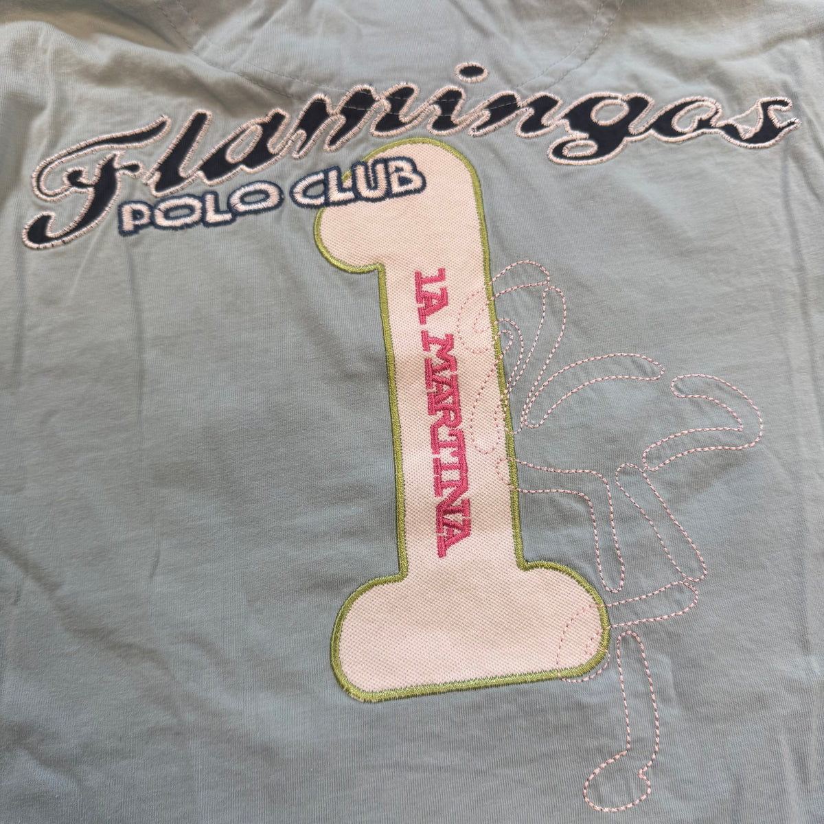 La Martina Flamingos Polo Club Miami shirt – Close-up 4