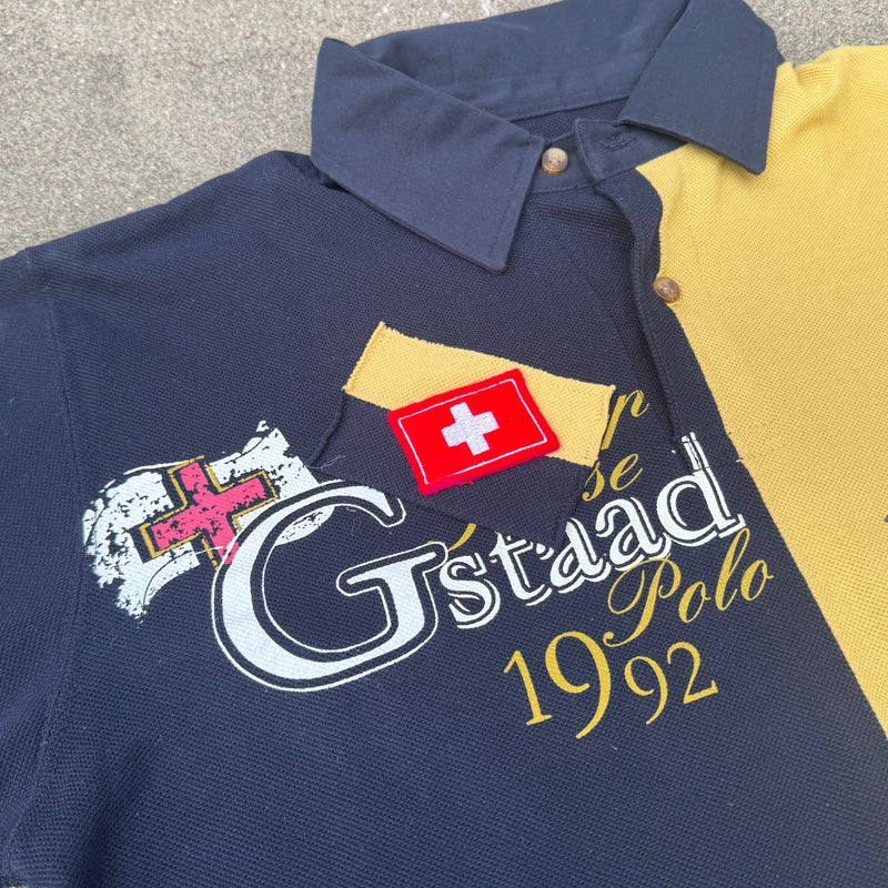 Detailansicht: Sourced limited accessories and clothes La Martina Gstaad 1992 vintage longsleeve polo – Logo, Nähte oder Material