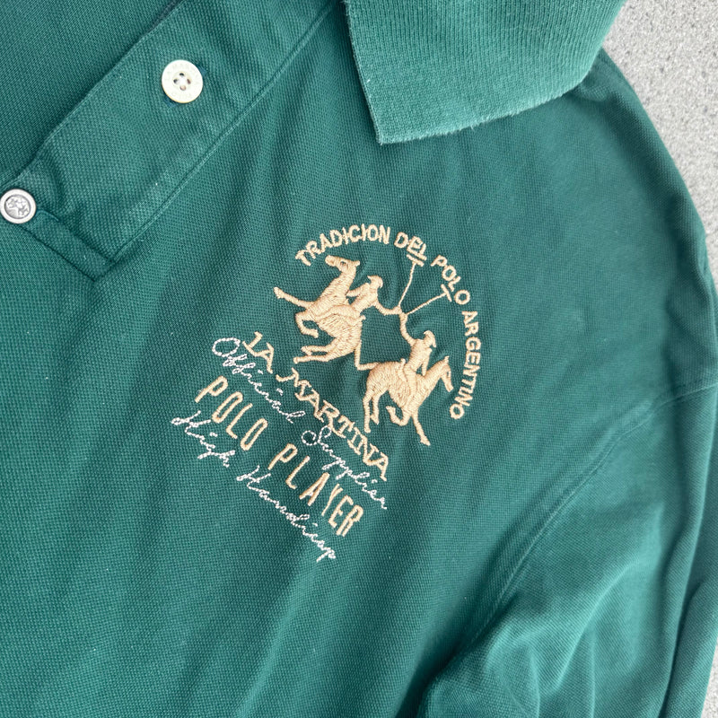 Detailansicht: Sourced limited accessories and clothes La Martina Italia longsleeve poloshirt – Logo, Nähte oder Material
