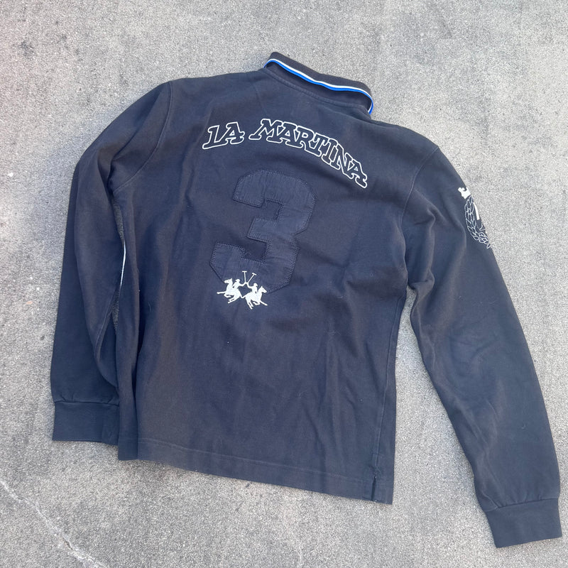 Detailansicht: Sourced limited accessories and clothes La Martina New Zealand long sleeve polo shirt – Logo, Nähte oder Material
