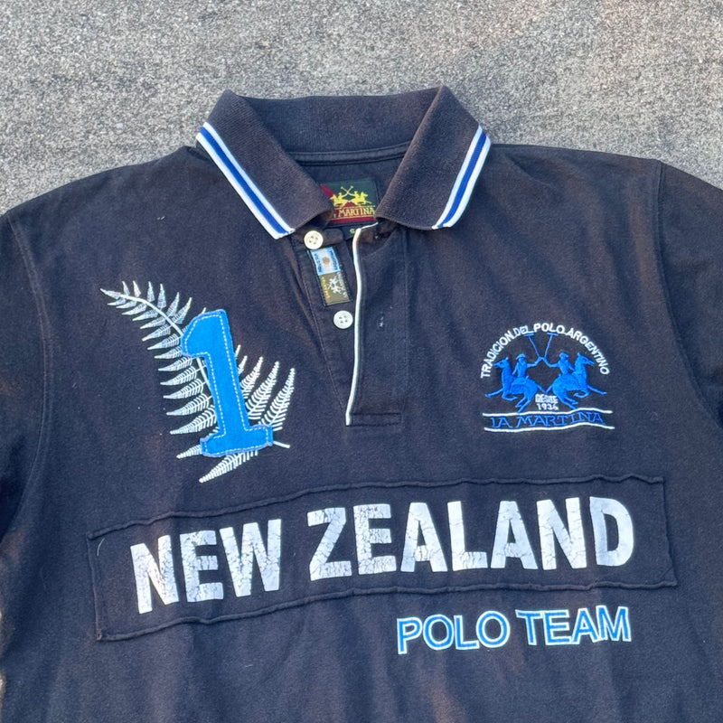 Detailansicht: Sourced limited accessories and clothes La Martina New Zealand vintage poloshirt – Logo, Nähte oder Material
