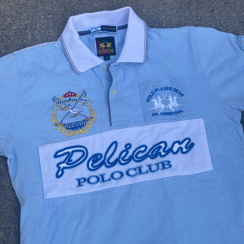 Detailansicht: Sourced limited accessories and clothes La Martina Pelican vintage poloshirt – Logo, Nähte oder Material
