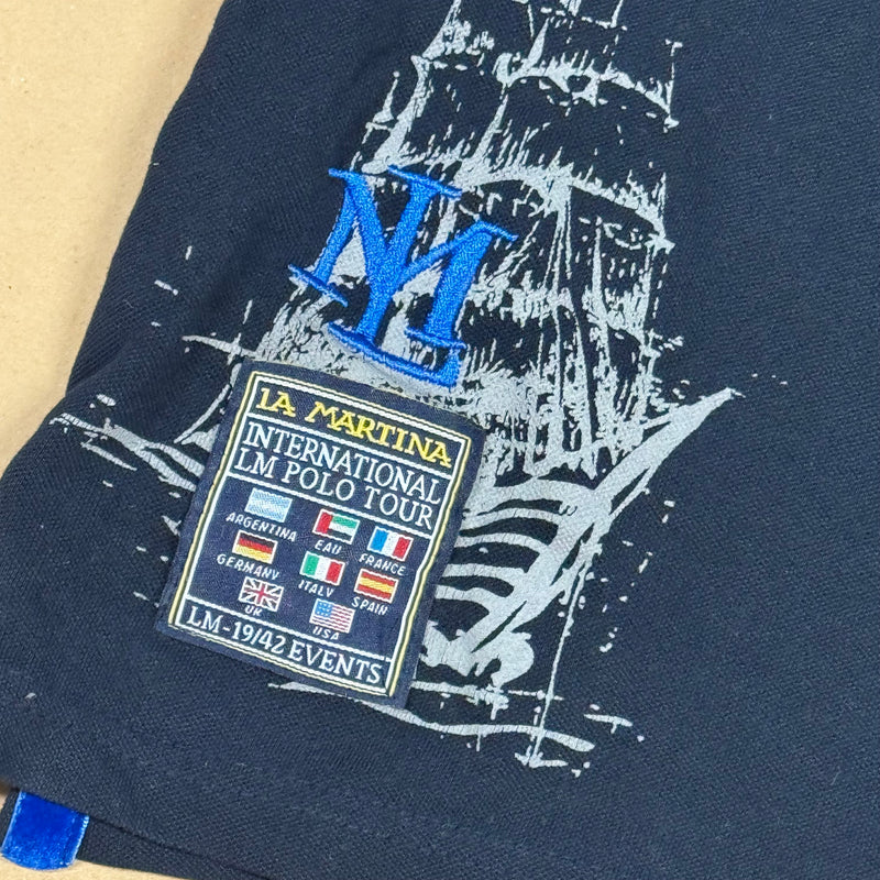 Detailansicht: Sourced limited accessories and clothes La Martina Pirates poloshirt – Logo, Nähte oder Material