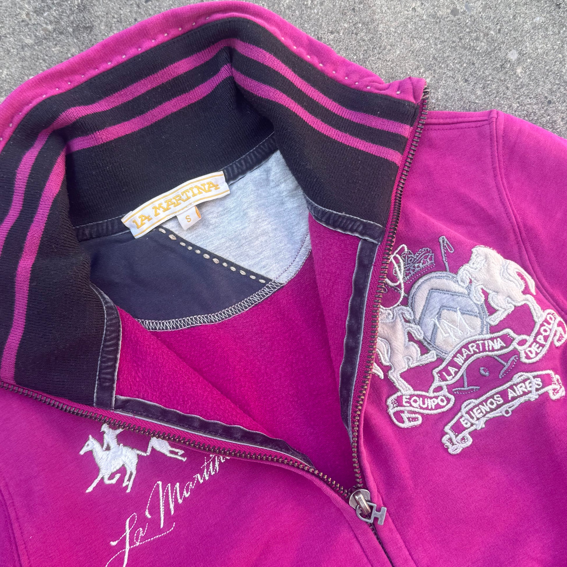 La Martina Polo Society vintage pink zip-up – Close-up 2
