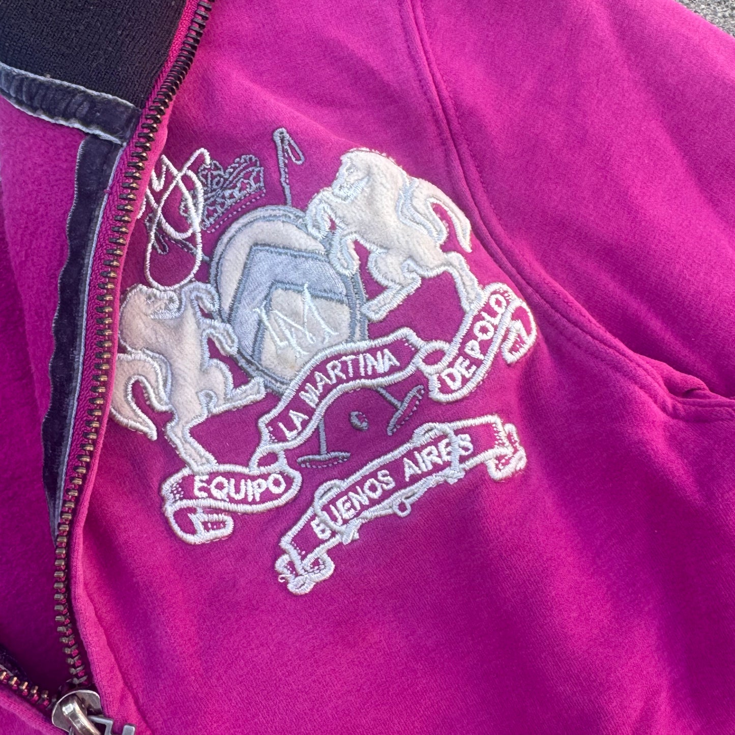 La Martina Polo Society vintage pink zip-up – Close-up 3