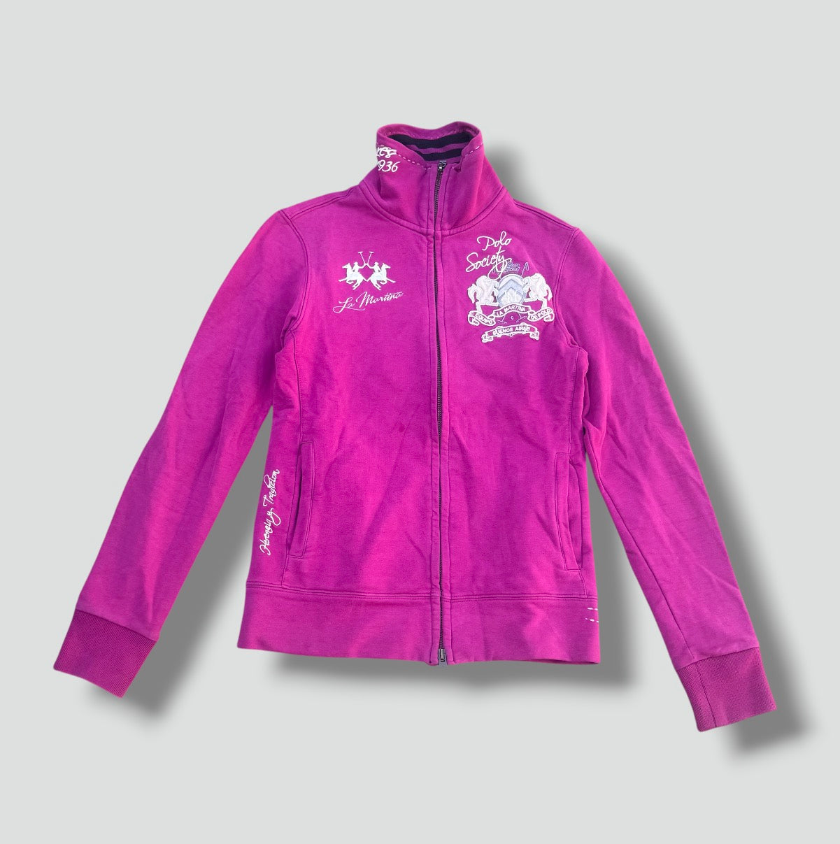 La Martina Polo Society vintage pink zip-up
