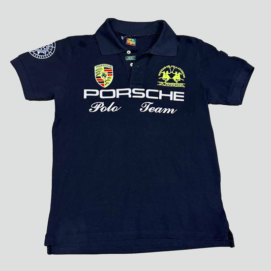 La Martina Porsche black polo shirt