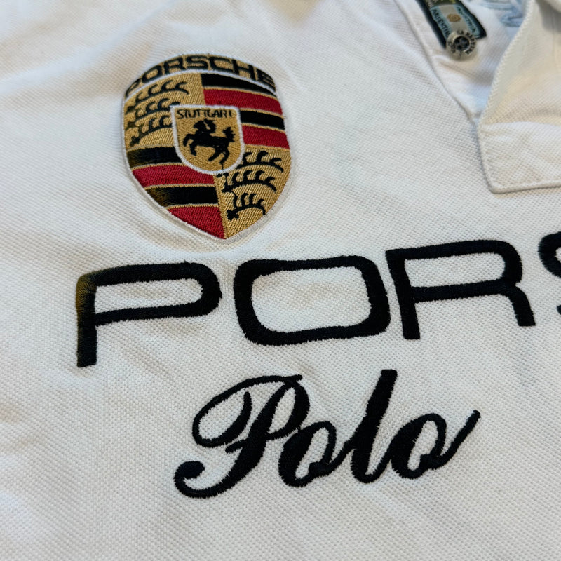 Detailansicht: Sourced limited accessories and clothes La Martina Porsche Polo in White – Logo, Nähte oder Material