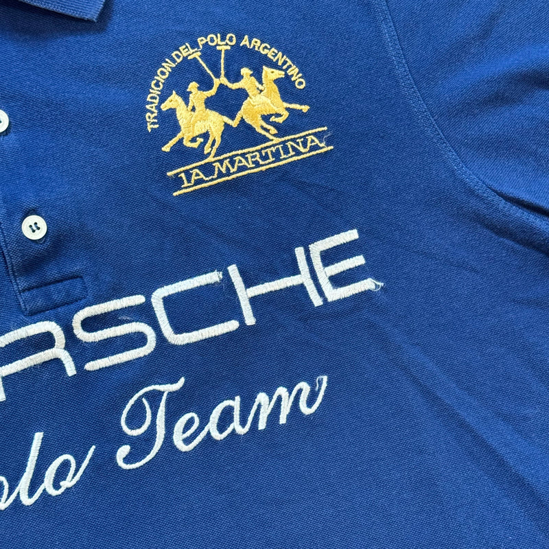 Detailansicht: Sourced limited accessories and clothes La Martina Porsche poloshirt – Logo, Nähte oder Material