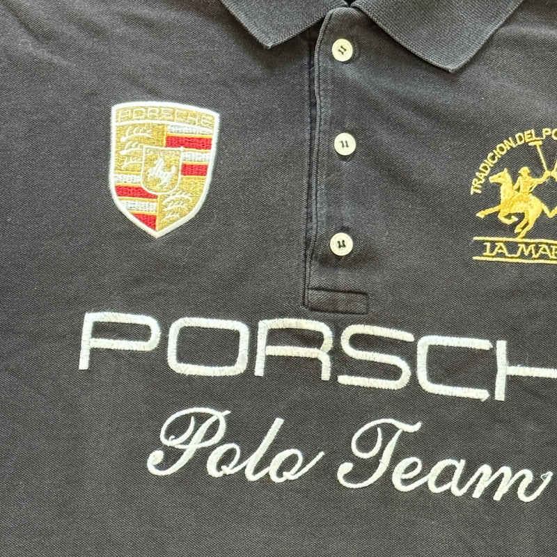 Detailansicht: Sourced limited accessories and clothes La Martina Porsche poloshirt – Logo, Nähte oder Material