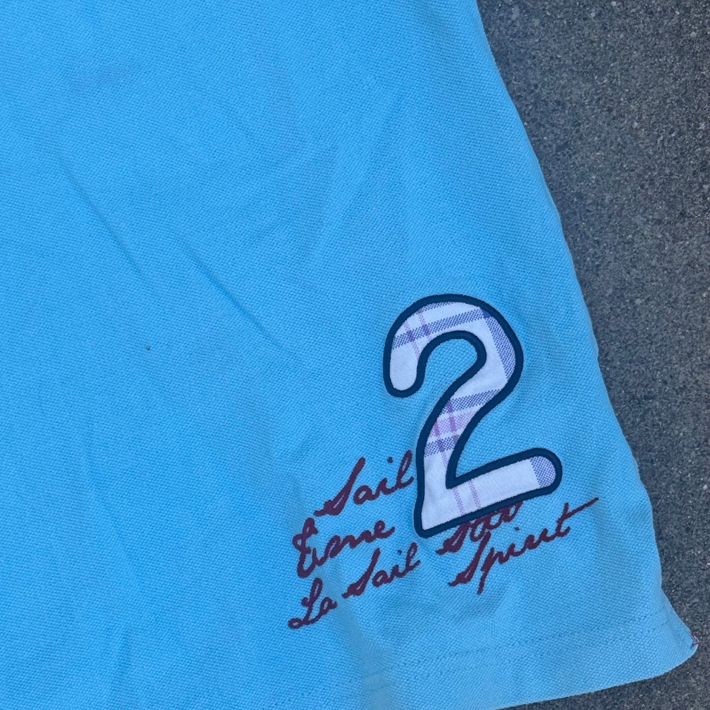 La Martina skyblue England vintage poloshirt – Close-up 2