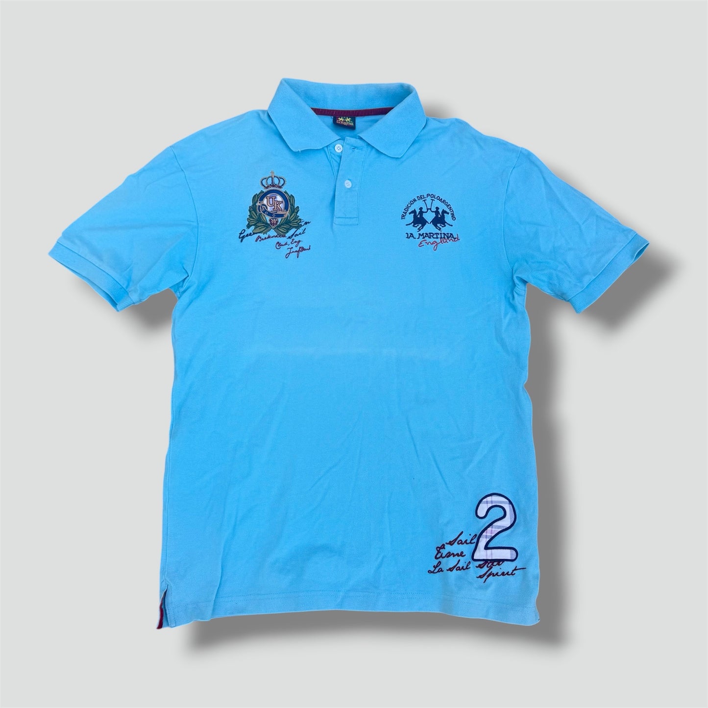 La Martina skyblue England vintage poloshirt