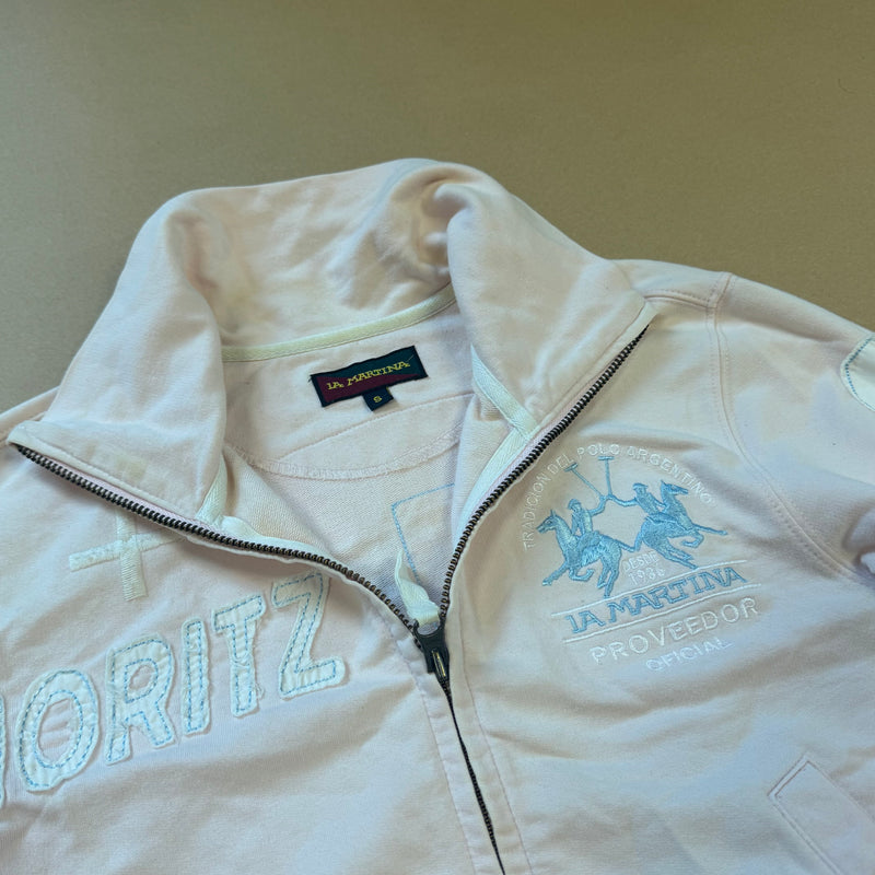 Detailansicht: Sourced limited accessories and clothes La Martina St. Moritz swiss vintage zip-up – Logo, Nähte oder Material
