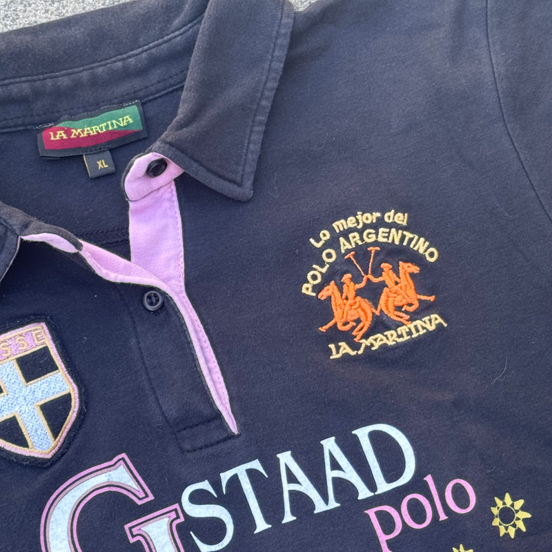 Detailansicht: Sourced limited accessories and clothes La Martina Switzerland Gstaad women's polo shirt – Logo, Nähte oder Material