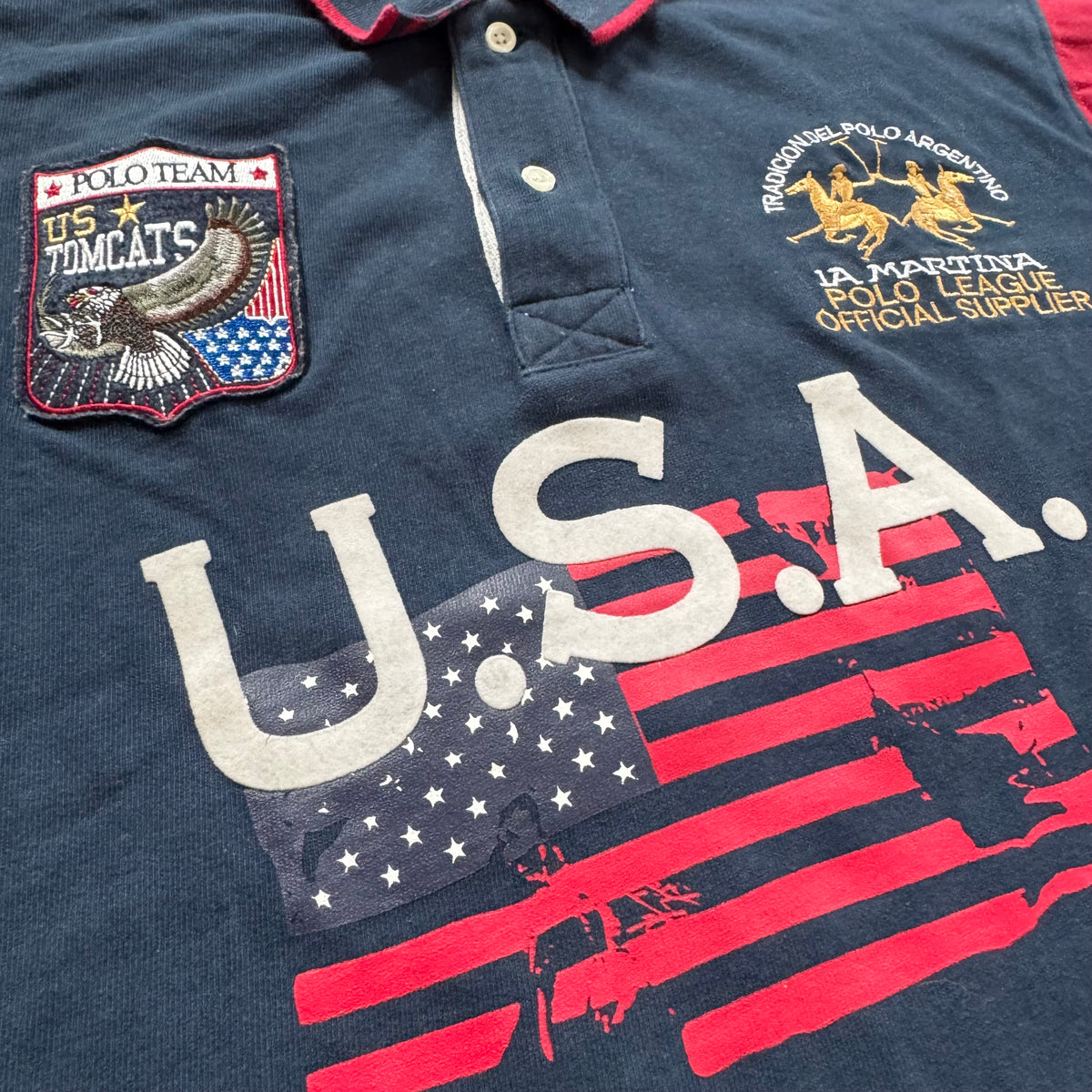 La Martina USA vintage longsleeve polo – Close-up 1