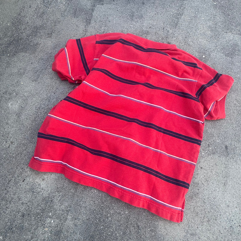 Detailansicht: Sourced limited accessories and clothes La Martina vintage red striped polo shirt – Logo, Nähte oder Material