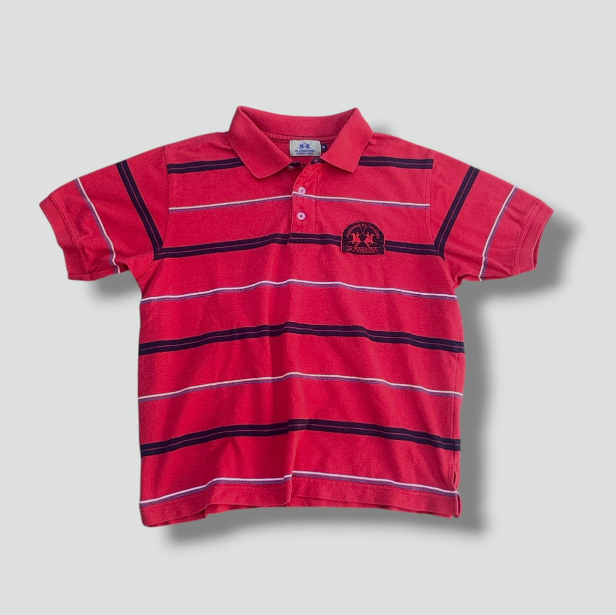 La Martina vintage red striped polo shirt