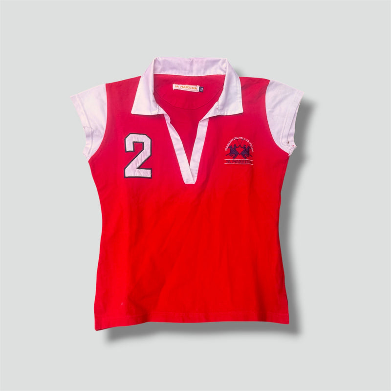 Sourced limited accessories and clothes La Martina vintage red womens poloshirt – Secondhand Streetwear