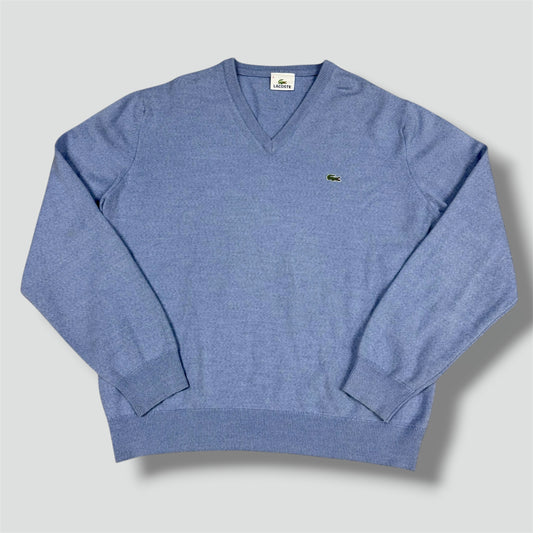 Lacoste baby blue v-neck wool-trademark sweatshirt