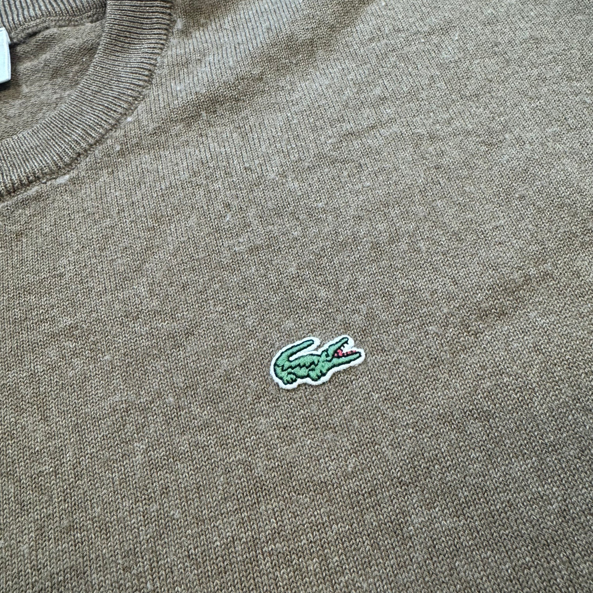 Lacoste brown wool crewneck – Close-up 1