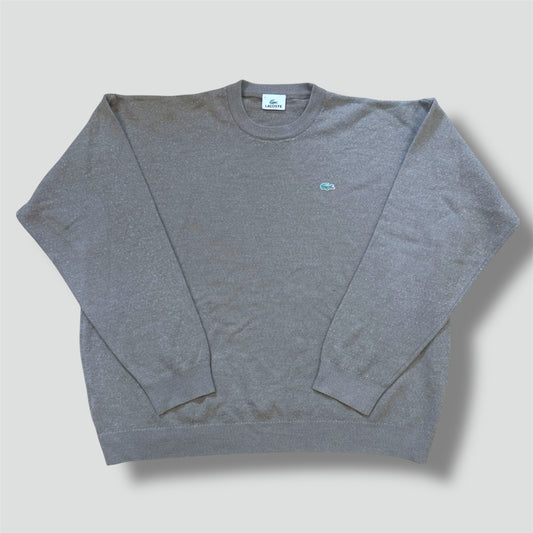 Lacoste brown wool crewneck
