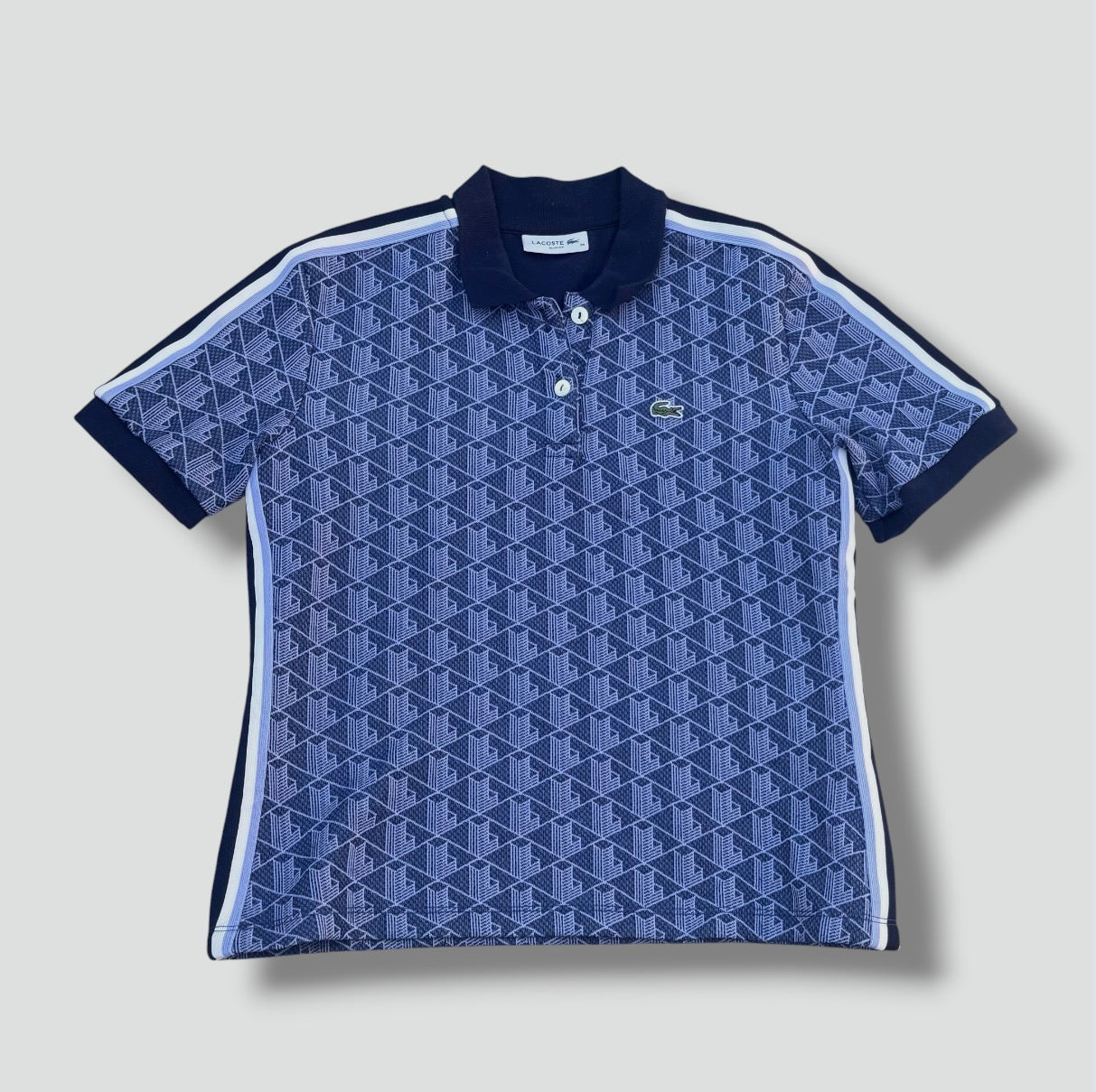 Lacoste Calluna Monogram blue polo shirt